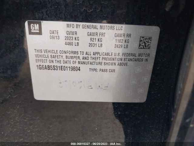 1G6AB5S31E0119804 Cadillac Ats Luxury Rwd