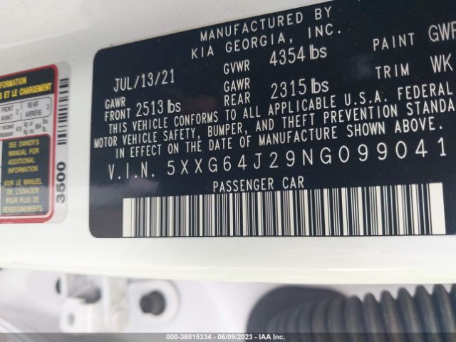 5XXG64J29NG099041 KIA K5 Gt-line