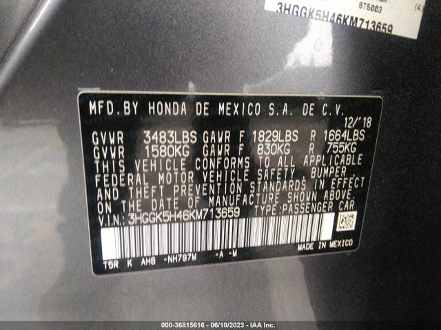 Honda FIT LX 2019 3HGGK5H46KM713659 Image 9