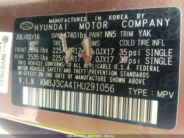 Hyundai TUCSON SE 2017 KM8J3CA41HU291056 Image 16