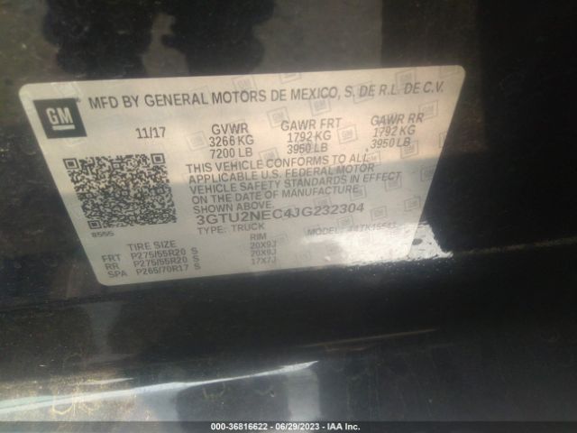 3GTU2NEC4JG232304 GMC Sierra 1500 Slt