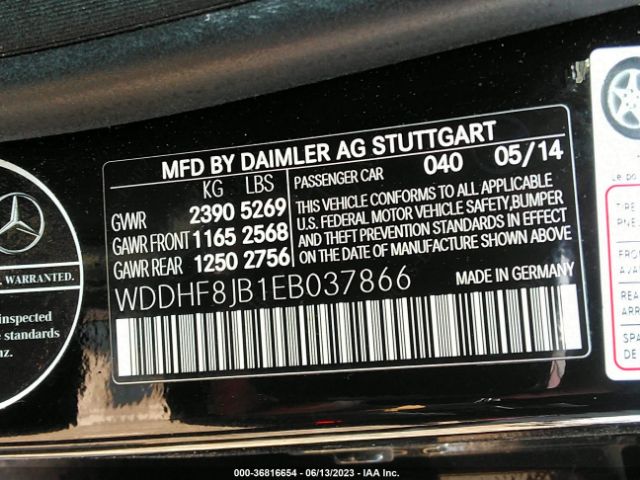 WDDHF8JB1EB037866 Mercedes-Benz E-class E 350