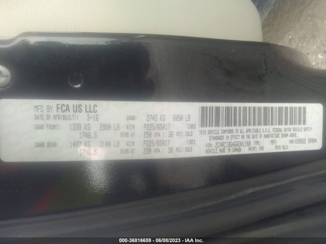 2C4RC1BG4GR301160 Chrysler Town & Country Touring