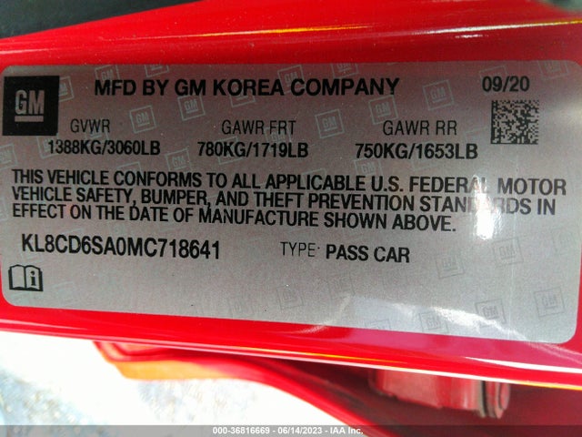 Chevrolet SPARK 1LT 2021 KL8CD6SA0MC718641 Image 9