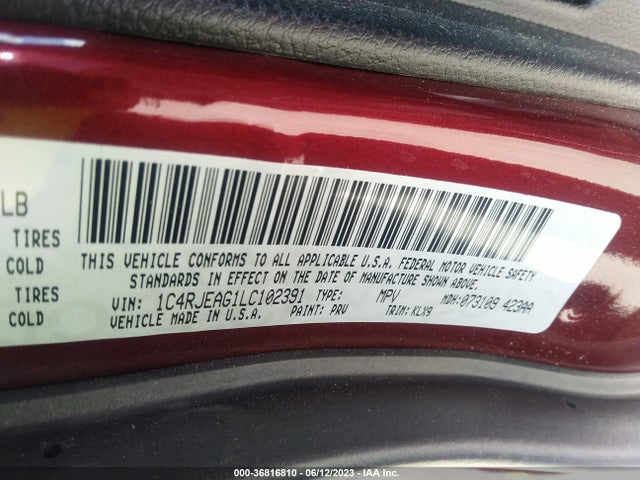 2020 JEEP GRAND CHEROKEE ALTITUDE VIN: 1C4RJEAG1LC102391