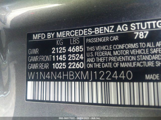 W1N4N4HBXMJ122440 Mercedes-Benz Gla Gla 250