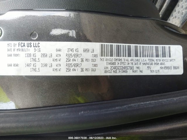 Dodge Grand Caravan Sxt 2017 2C4RDGCG3HR567303 Image 9