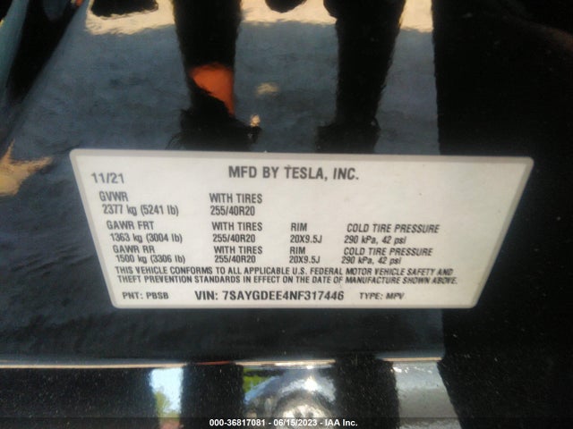 7SAYGDEE4NF317446 Tesla Model Y Long Range