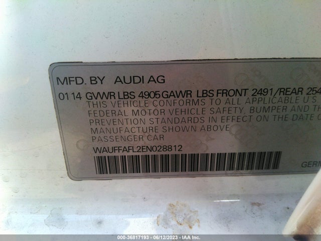 WAUFFAFL2EN028812 Audi A4 Premium Plus