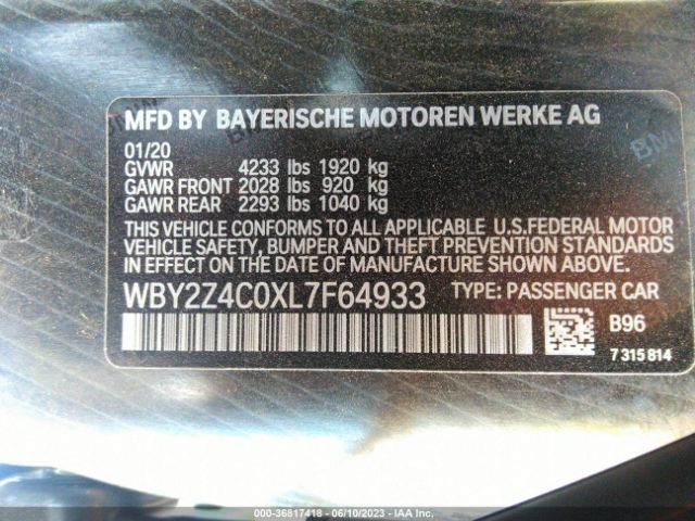 WBY2Z4C0XL7F64933 BMW I8