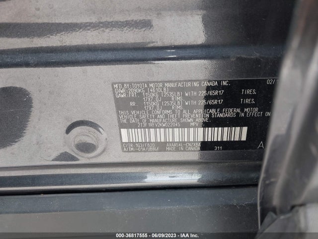 2019 TOYOTA RAV4 LE VIN: 2T3F1RFV2KW022045