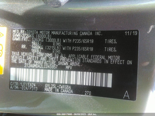 2T2AGMDA2LC045957 Lexus Rx Rx 450h