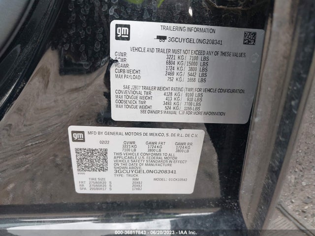 2022 Chevrolet Silverado 1500, VIN: 3GCUYGEL0NG208341