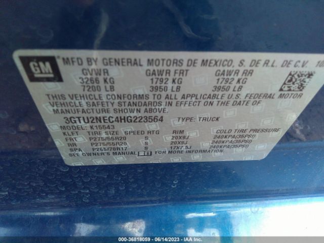 3GTU2NEC4HG223564 GMC Sierra 1500 Slt