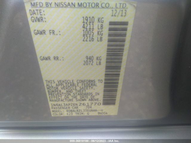 1N4AL3AP2EN261770 Nissan Altima 2.5 S