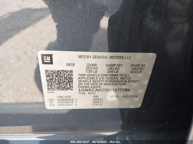 Chevrolet Tahoe Ls 2019 1GNSCAKC6KR177784 Image 9