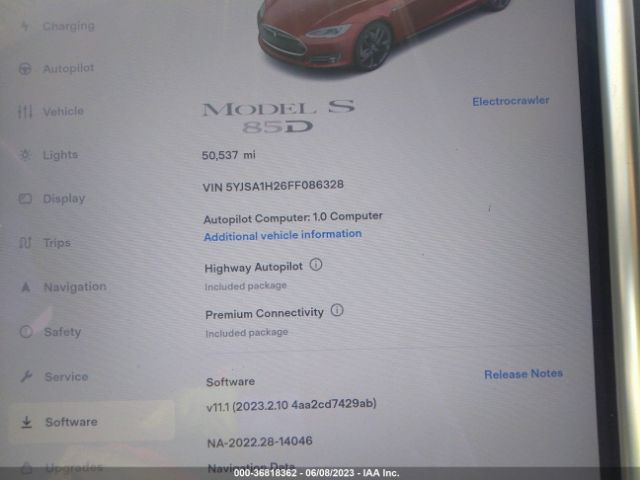 5YJSA1H26FF086328 Tesla Model S 85d