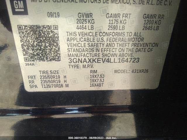 Chevrolet EQUINOX LT 2020 3GNAXKEV4LL164723 Image 9