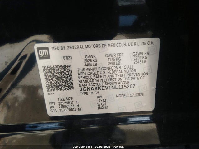 Chevrolet EQUINOX LT 2022 3GNAXKEV1NL115207 Image 9