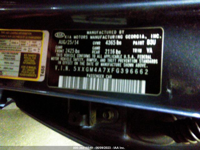 5XXGM4A7XFG396662 KIA Optima Lx