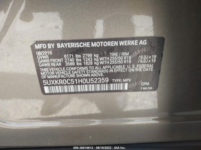 5UXKR0C51H0U52359 BMW X5 Xdrive35i
