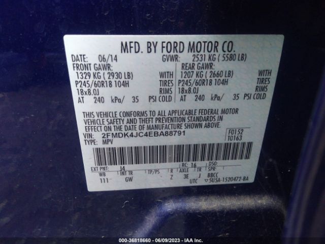 2FMDK4JC4EBA88791 Ford EDGE SEL