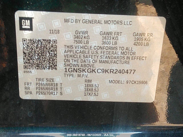 Chevrolet Suburban Ls 2019 1GNSKGKC9KR240477 Image 9