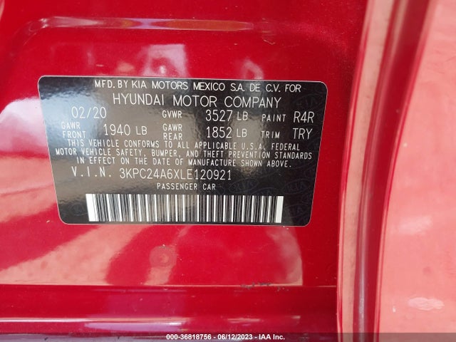 Hyundai ACCENT SE 2020 3KPC24A6XLE120921 Image 10