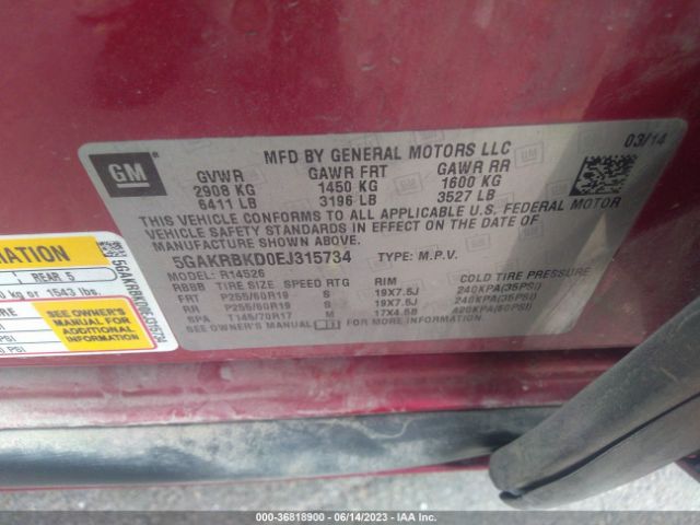 5GAKRBKD0EJ315734 Buick Enclave Leather