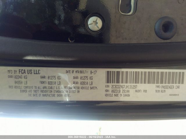 2C3CDZAG7JH131297 Dodge Challenger Sxt Plus