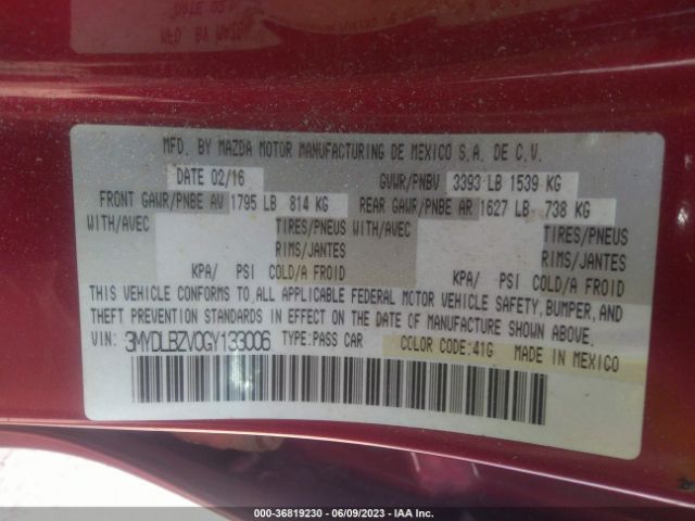 3MYDLBZV0GY133006 Scion IA