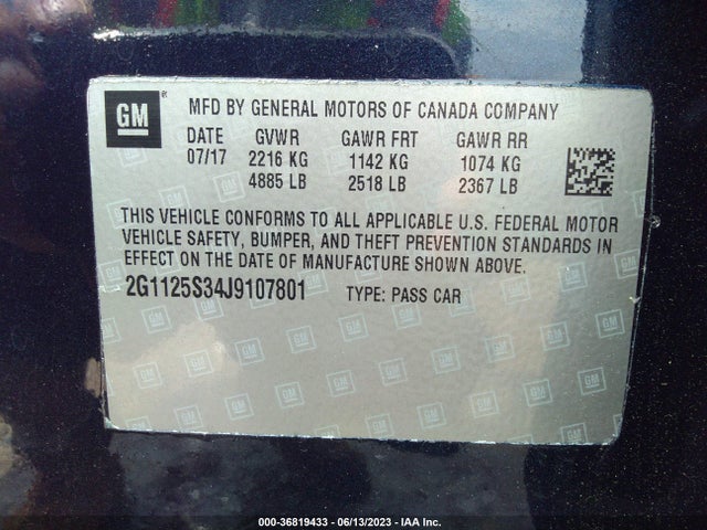 Chevrolet Impala Premier 2018 2G1125S34J9107801 Image 14