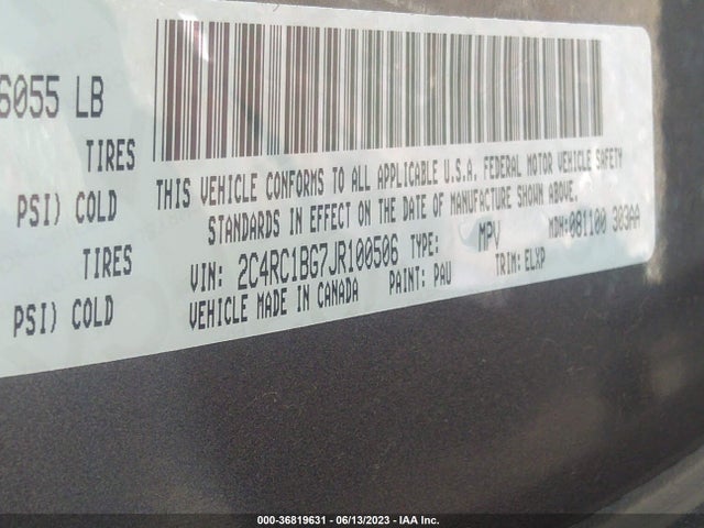 2C4RC1BG7JR100506 Chrysler Pacifica Touring L