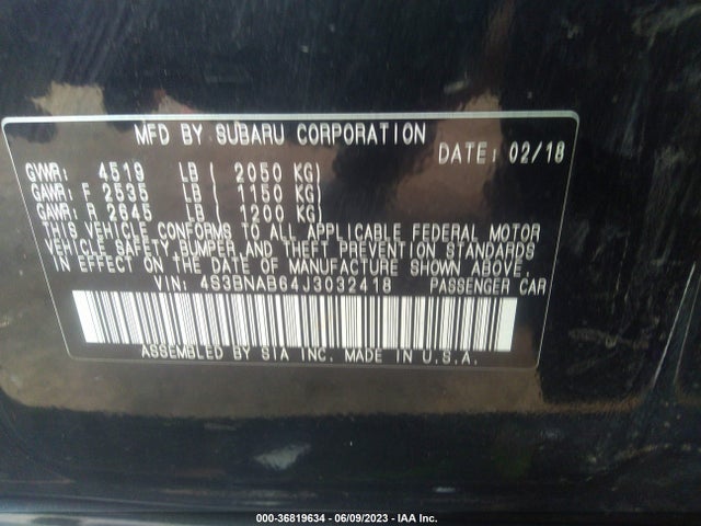 4S3BNAB64J3032418 Subaru Legacy 2.5i