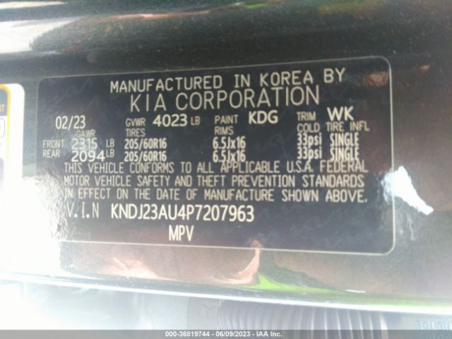 KNDJ23AU4P7207963 KIA SOUL LX