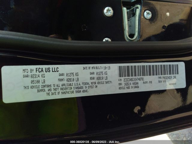 2C3CDXBG1KH748781 Dodge Charger Sxt