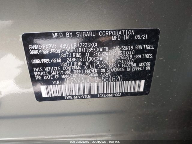 JF2SKAUC1MH564620 Subaru Forester Limited