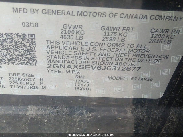 Chevrolet EQUINOX LT 2018 2GNAXSEV6J6312677 Image 9