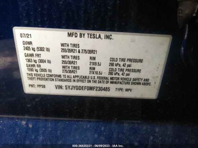5YJYGDEF0MF230485 Tesla Model Y Performance