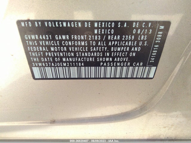 3VW637AJ0EM211184 Volkswagen Jetta Sedan Hybrid Sel