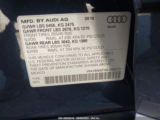 Audi Q5 Premium Plus 2020 WA1BNAFY6L2003131 Image 9