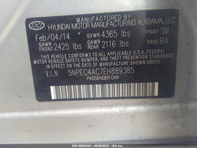 Hyundai SONATA SE 2014 5NPEC4AC7EH889385 Image 14