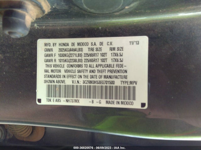 Honda CR-V EX 2014 3CZRM3H53EG701500 Image 9