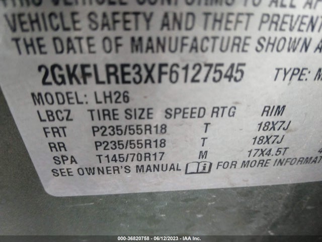 GMC Terrain Sle 2015 2GKFLRE3XF6127545 Image 9