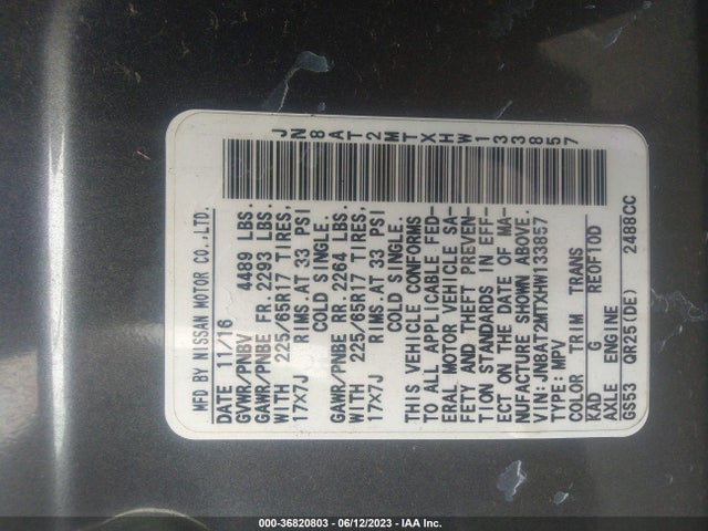 Nissan ROGUE S 2017 JN8AT2MTXHW133857 Image 15