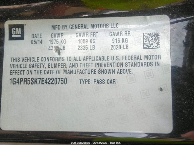 1G4PR5SK7E4220750 Buick Verano Convenience Group