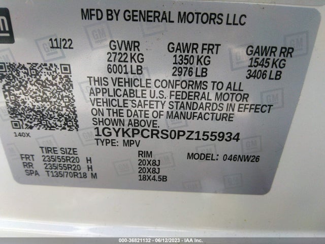 2023 Cadillac XT6, VIN: 1GYKPCRS0PZ155934