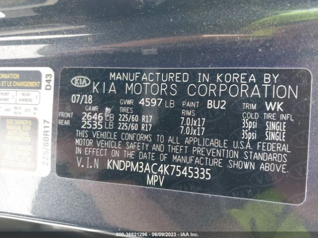KNDPM3AC4K7545335 KIA Sportage Lx
