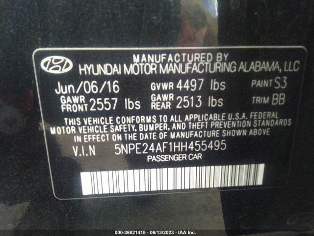 Hyundai SONATA SE 2017 5NPE24AF1HH455495 Image 16