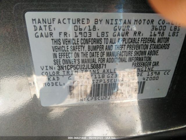 3N1CP5CU2JL508871 Nissan KICKS SV